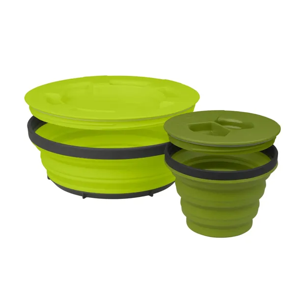 SEA TO SUMMIT X-Seal & Go Set S - Lime & Olive - Zestaw składanych pojemników na żywność