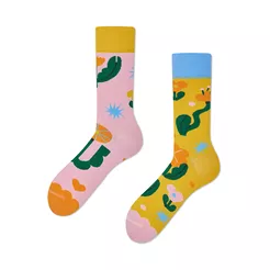 MANY MORNINGS - Funky Cactus - bawełniane kolorowe skarpetki - kaktusy