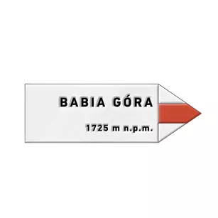 Pin metalowy turystyczny - strzałka BABIA GÓRA - PINSTORY