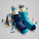 MANY MORNINGS - Blue Blues - kolorowe skarpetki sportowe - 3