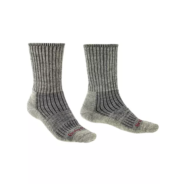 BRIDGEDALE Hike Mid Merino Comfort - męskie skarpety trekkingowe - stone grey