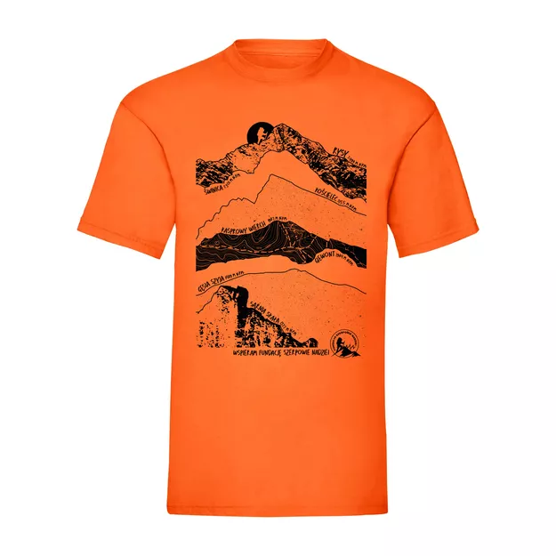 FUNDACJA SZERPOWIE NADZIEI Męska pomarańczowa koszulka - Tatrzańskie szczyty