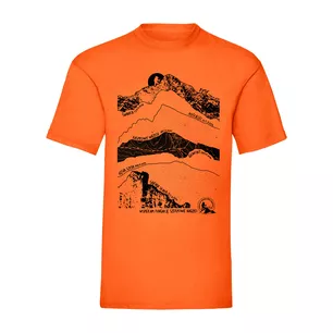 FUNDACJA SZERPOWIE NADZIEI Męska pomarańczowa koszulka - Tatrzańskie szczyty