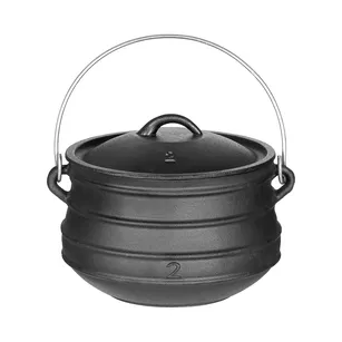 MFH Garnek / kociołek żeliwny z pokrywką 5 l  - na ognisko