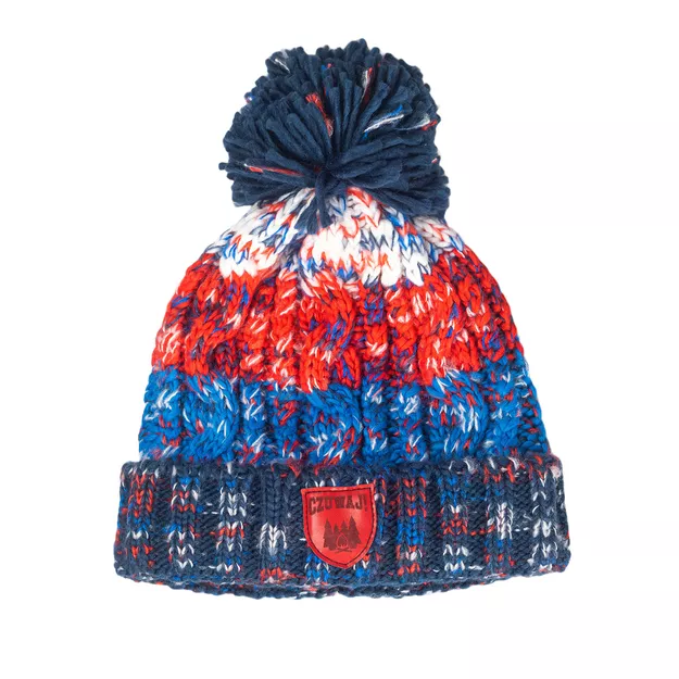 Ciepła zimowa czapka CZUWAJ z pomponem - dla harcerki / harcerza