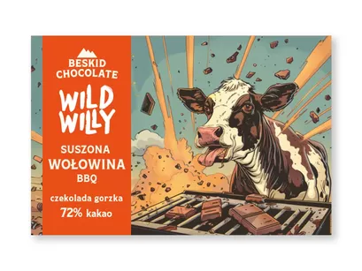 WILD WILLY Czekolada gorzka 72% z suszoną wołowiną