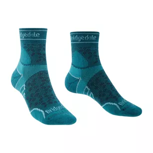 BRIDGEDALE Lightweight T2 Merino Sport 3/4 Crew - teal - damskie skarpety biegowe