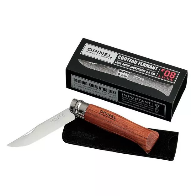 Opinel N°08 Inox Luxury - klasyczny nóż z rękojeścią z drewna Padouk