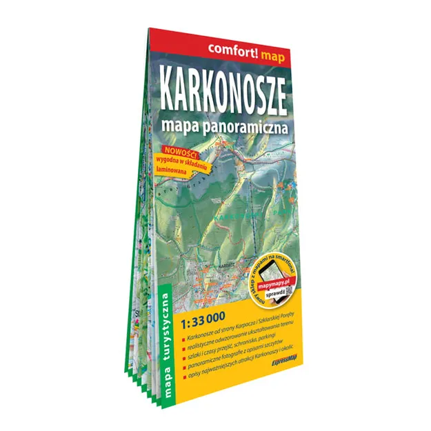 Mapa ExpressMap KARKONOSZE - mapa panoramiczna - laminowana