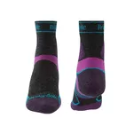 BRIDGEDALE Trail Run Ultra Light T2 Merino Sport - 3/4 Crew - charcoal/purple - damskie skarpety biegowe - 3