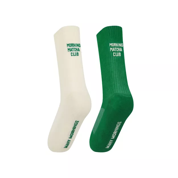 MANY MORNINGS - Matcha Club - kolorowe skarpetki sportowe