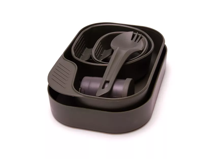 WILDO The Camp-A-Box Complete - Lime/Dark Grey - zestaw naczyń na biwak / menażka