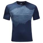 JACK WOLFSKIN Peak Graphic T Men - dark indigo - męska koszulka funkcyjna z printem