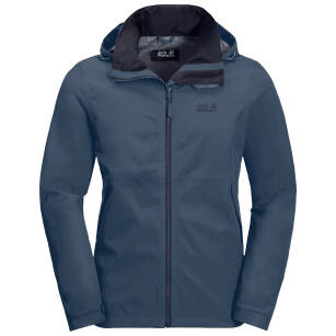 JACK WOLFSKIN Evandale - thunder blue - Kurtka przeciwdeszczowa \ lekki hardshell na długie deszcze