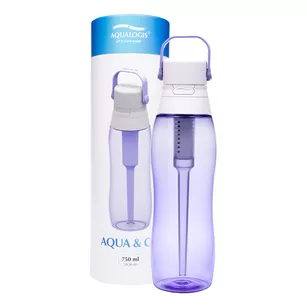 AQUALOGIS Butelka filtrująca Aqua&Go Tritan z filtrem - 750 ml - lawendowa
