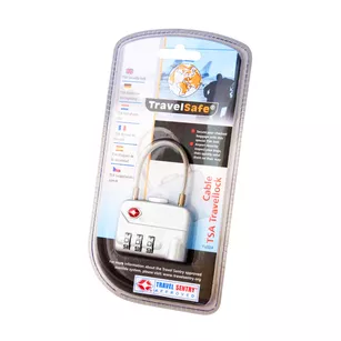 TRAVEL SAFE Kłódka z linką do bagażu Travellock Cable TSA