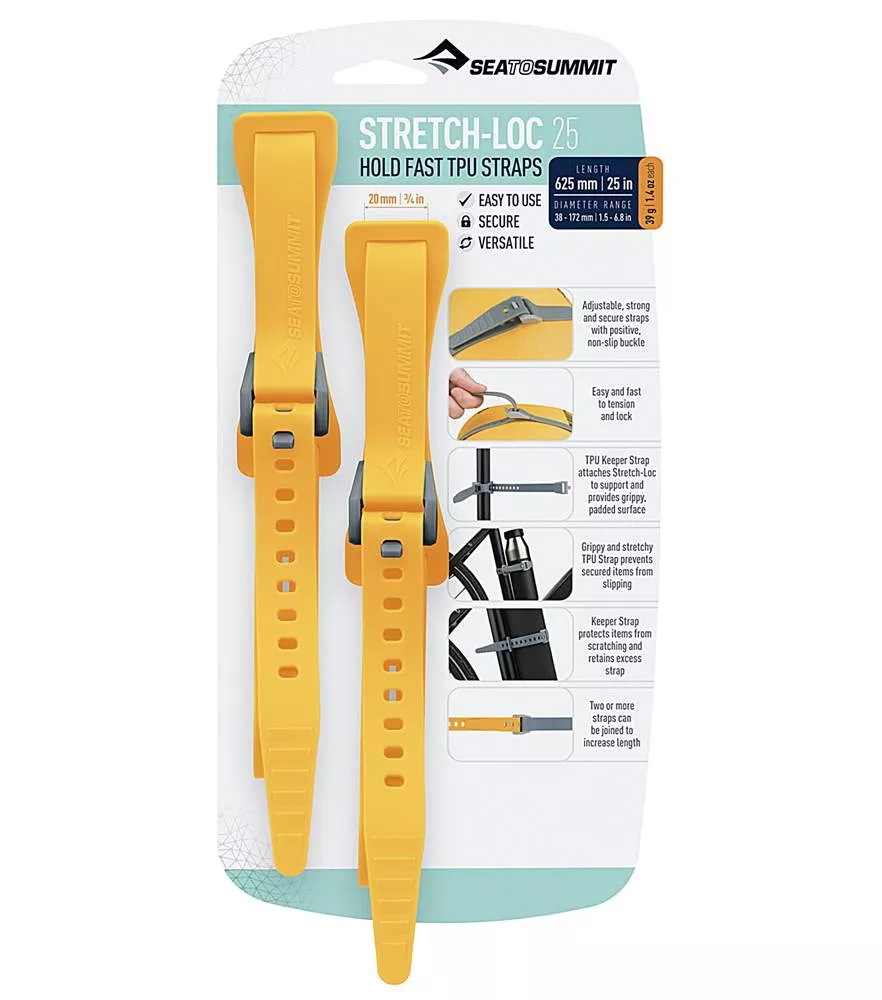 Sea To Summit Cinghie Elastiche Stretch-Loc - 2 Pezzi Per Escursionismo E Trekking - Foto 2