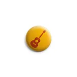 Przypinka button harcerski i turystyczny żółta gitara