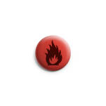 Przypinka button harcerski i turystyczny czerwony ogień