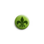 Przypinka button harcerski i turystyczny zielony lilijka