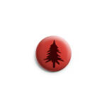 Przypinka button harcerski i turystyczny czerwony sosna