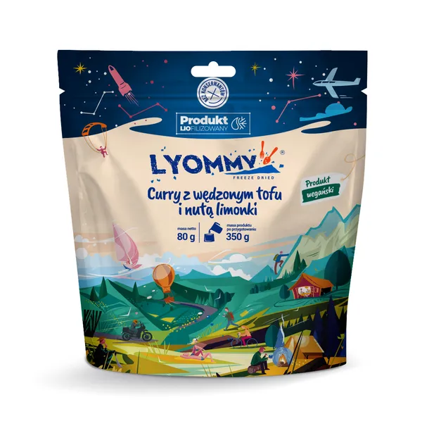 LYOMMY Curry z wędzonym tofu - 350 g - danie liofilizowane / liofilizat