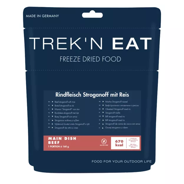 TREK'N EAT Strogonoff z wołowiną i ryżem MAŁY 160 g (540 g) - Żywność Liofilizowana