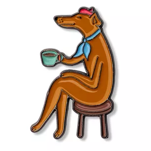 Pin metalowy - Pies kawosz - PINSTORY