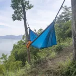 TICKET TO THE MOON Original - Aqua/Dark Grey - duży hamak turystyczny - 3