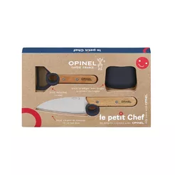 OPINEL Zestaw kuchenny dla dzieci - Le Petit Chef - niebieski - nóż + obieraczka + ochraniacz na palce