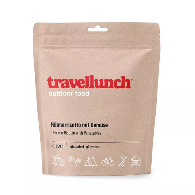 TRAVELLUNCH bezglutenowe risotto z kurczakiem - podwójna porcja - 850 g - danie liofilizowane