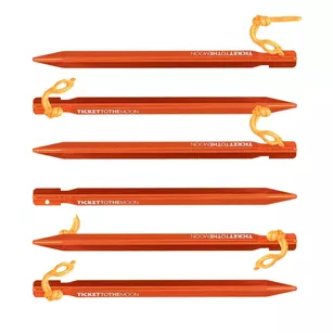 TICKET TO THE MOON Pegs Set 6 - lekkie śledzie aluminiowe do namiotu, tarpa