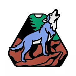 Pin metalowy turystyczny WILK NA SKALE - PINSTORY