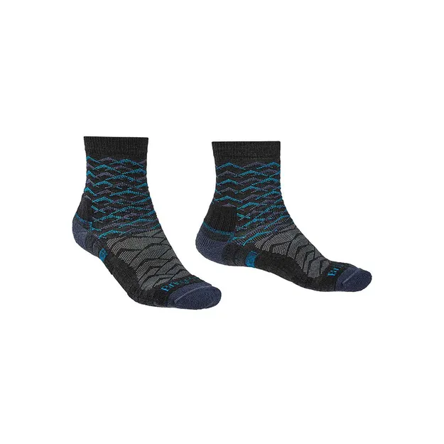 BRIDGEDALE Hike Lightweight - Trail Light - Merino Performance - 3/4 - Dark grey / Blue M - męskie skarpety trekkingowe