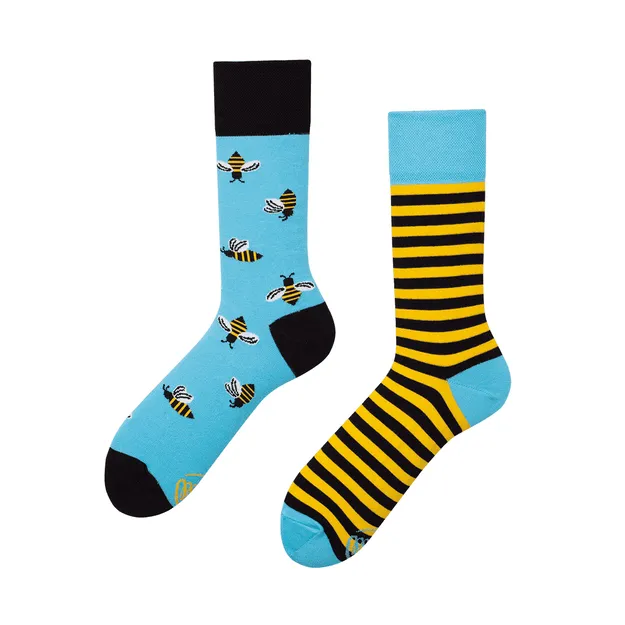 MANY MORNINGS - Bee Bee - bawełniane kolorowe skarpetki - pszczoły