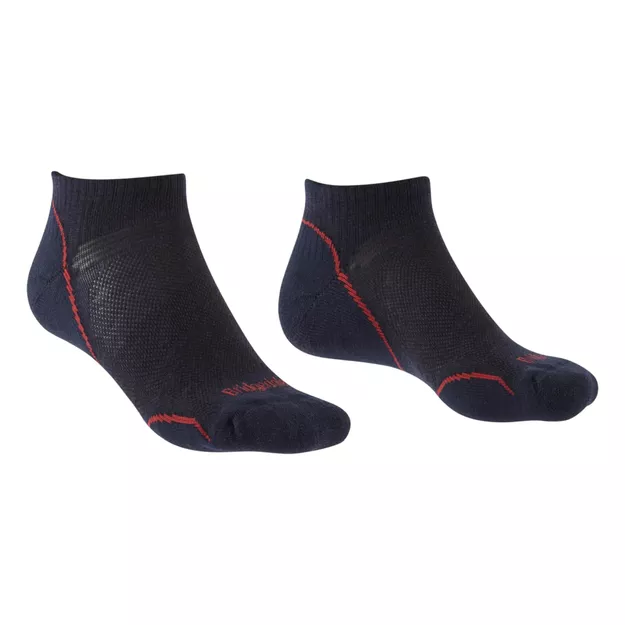 BRIDGEDALE Hike Ultra Light T2 Merino Performance Low - Navy / Red - skarpety trekkingowe