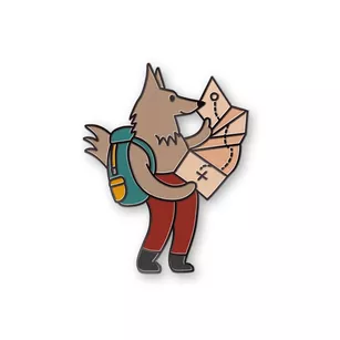 Pin metalowy - Wilk z mapą - PINSTORY