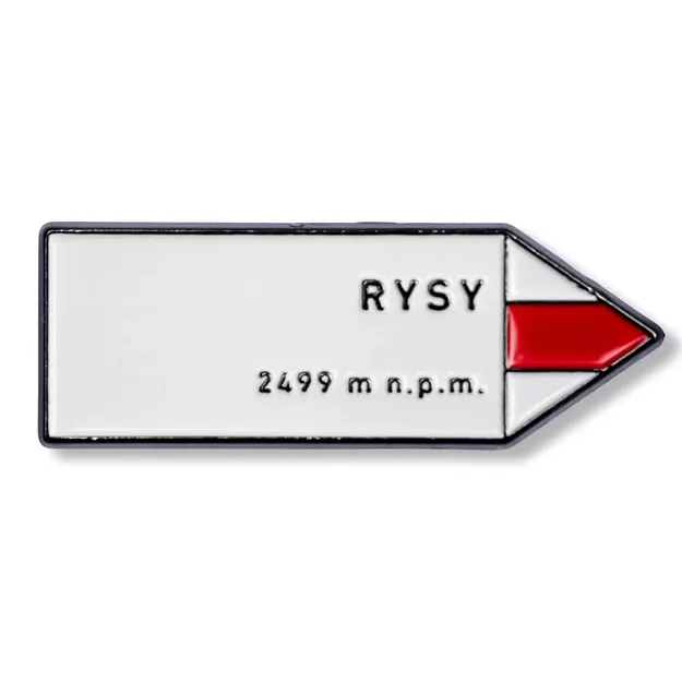 Pin metalowy turystyczny TATRY - strzałka Rysy - PINSTORY
