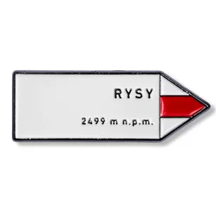 Pin metalowy turystyczny TATRY - strzałka Rysy - PINSTORY