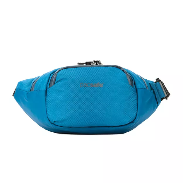 PacSafe Vennturesafe X Blue Steel - saszetka nerka antykradzieżowa