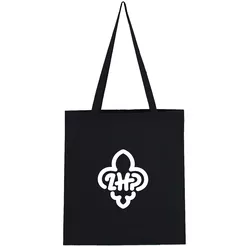 Torba bawełniana z logo ZHP - czarna / białe logo