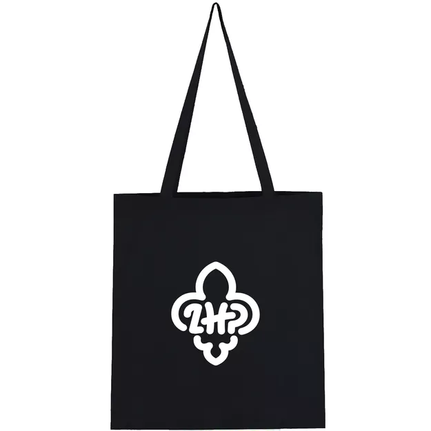 Torba bawełniana z logo ZHP - czarna / białe logo
