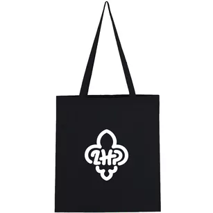 Torba bawełniana z logo ZHP - czarna / białe logo
