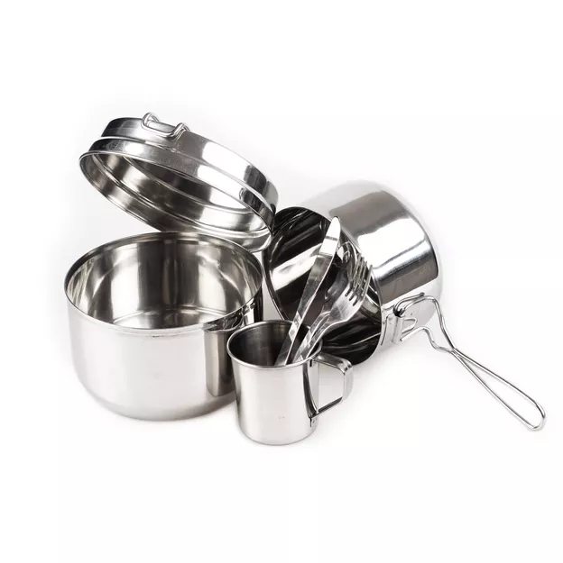 Menażka harcerska stalowa + kubek + niezbędnik - turystyczna i wojskowa