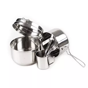 Menażka harcerska stalowa + kubek + niezbędnik - turystyczna i wojskowa