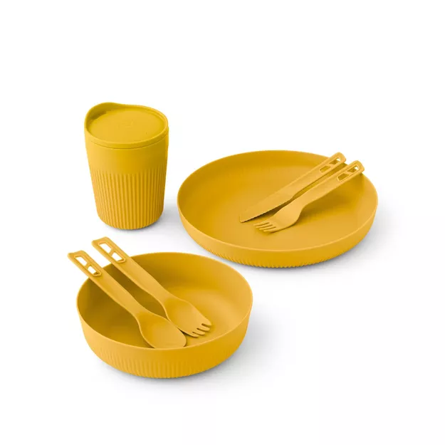 SEA TO SUMMIT Zestaw naczyń biwakowych Passage Dinnerware (7 elementów) - Arrowwood Yellow