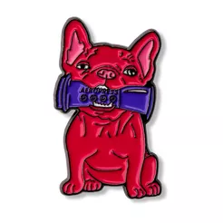 Pin metalowy - Buldog z aeropressem  - PINSTORY