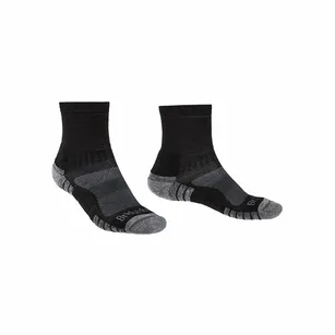 BRIDGEDALE Hike Lightweight - Trail Light - Merino Performance - 3/4 - Black / Silver L - męskie skarpety trekkingowe