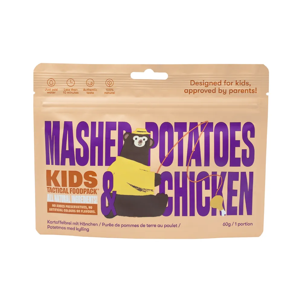 TACTICAL FOODPACK Puree ziemniaczane z kurczakiem – liofilizat dla dzieci – 60 g / 200 g