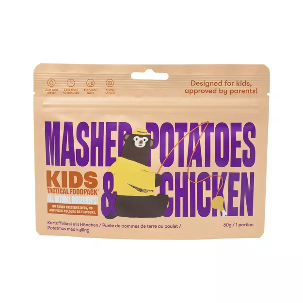 TACTICAL FOODPACK Puree ziemniaczane z kurczakiem – liofilizat dla dzieci – 60 g / 200 g